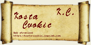 Kosta Čvokić vizit kartica